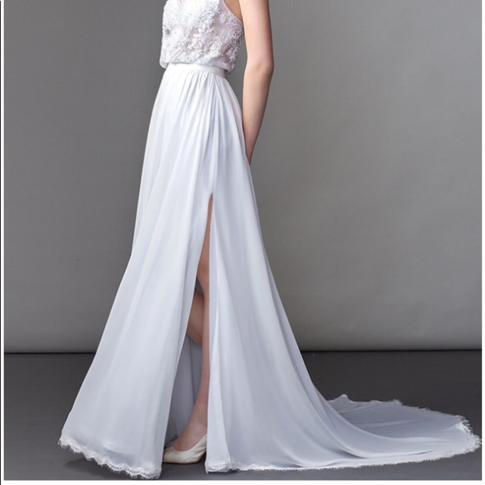 Beaded white chiffon dress